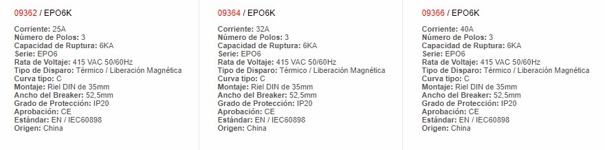 Mini Automático Para Montar - 3P 6A - 9354 - Productos Eléctricos - Electricidad de Guatemala - Larssystem