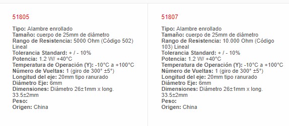 Potenciometro Industrial Lineal - 51807 - Tocos - Productos Eléctricos - Electricidad en Guatemala - Larssystem
