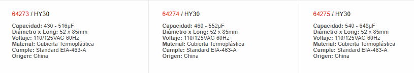 Condensador - 64252 - EBCHQ - Productos Eléctricos - Electricidad en Guatemala - Larssystem