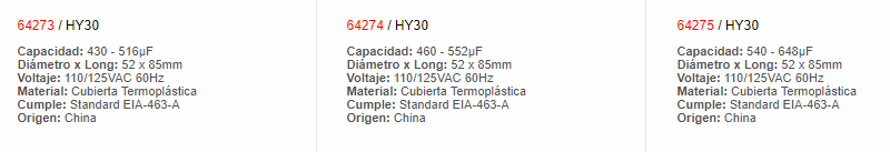 Condensador - 64268 - EBCHQ - Productos Eléctricos - Electricidad en Guatemala - Larssystem