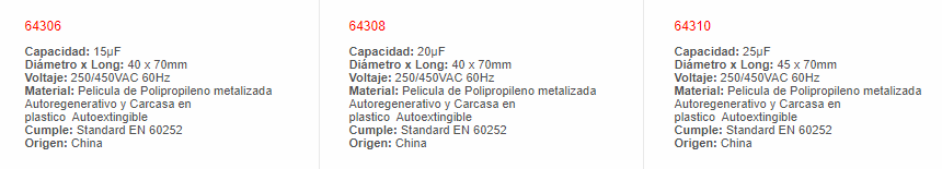 Condensador Para Marcha de Motor - 64302 - EBCHQ - Productos Eléctricos - Electricidad en Guatemala - Larssystem