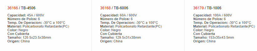 Regleta de Borne 36162 - EBCHQ - Productos Eléctricos - Guatemala - Larssystem - Borneras