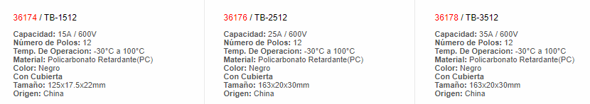 Regleta de Borne 36168 - EBCHQ - Productos de Conexión - Guatemala - Larssystem - Borneras