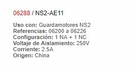 Contacto Auxiliar Frontal 1NO+1NC - 6288 - Productos Eléctricos - Electricidad en Guatemala - Larssystem