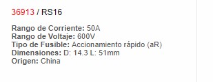 Fusible 14X51 35A - 36910 - EBCHQ - Productos Eléctricos - Electricidad en Guatemala - Larssystem