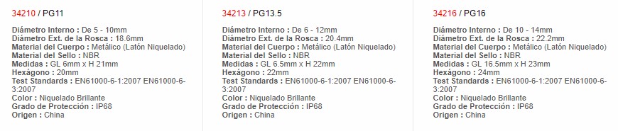Prensaestopa - PG16 IP68 CON TUERCA Y ARANDELA 34216 - EBCHQ - Productos Eléctricos - Electricidad en Guatemala - Larssystem