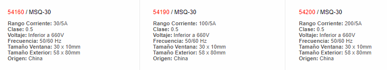 Transformador de Corriente - 1005A MSQ-30, - 54190 - Productos Eléctricos - Electricidad en Guatemala - Larssystem