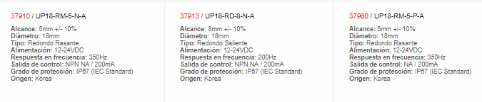 Sensor Inductivo Dmt. 18mm Al. 8mm - 37963 - HANYOUNG - Productos Eléctricos - Electricidad en Guatemala - Larssystem