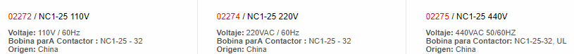 Bobina 2274 - chint - Productos eléctricos - Larssystem - Guatemala - Contactores 