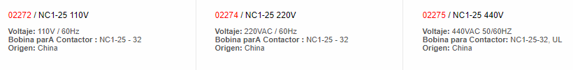 Bobina 2275 - chint - Productos eléctricos - Larssystem - Guatemala - Contactores