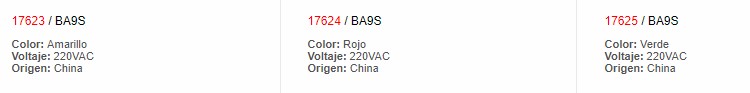 Bombilla Bayoneta BA9S Verde 50/60Hz - 17625 - EBCHQ - Productos Eléctricos - Electricidad en Guatemala - Larssystem