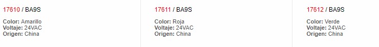 Bombilla Bayoneta BA9S LED Rojo 24VDC - 17638 - EBCHQ - Productos Eléctricos - Electricidad en Guatemala - Larssystem