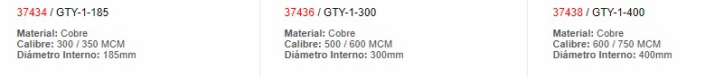 Conector Tubular 300 350 MCM 185 mm - EBCHQ - 37434 - Productos Eléctricos - Electricidad en Guatemala - Larssystem