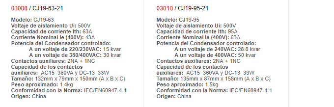Contactor Para Factor Potencia 63A (400V) 220AC - 3010 - chint - Productos Eléctricos - Electricidad en Guatemala - Larssystem