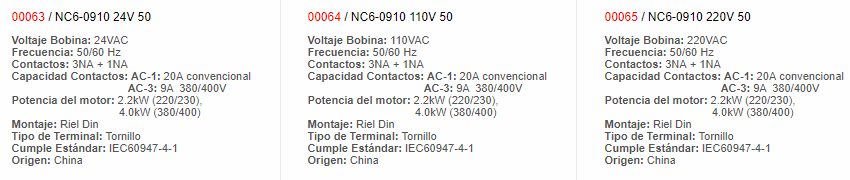 Contactor Auxiliar 110 VAC 5060Hz  4 NA  9A AC3  - 68 - chint - Productos Eléctricos - Electricidad en Guatemala - Larssystem