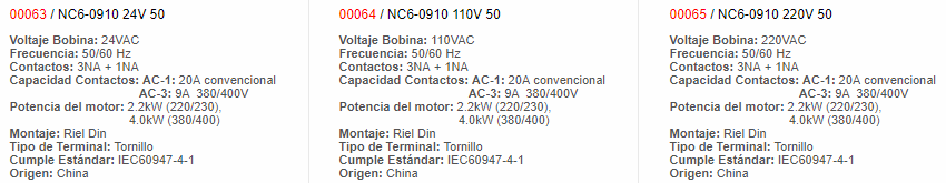 Contactor Auxiliar 220VAC 5060Hz 4NA 9A AC3 - 69 - chint - Productos Eléctricos - Electricidad en Guatemala - Larssystem