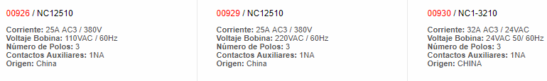 Contactor 18 AMP. AC3 110VAC 3p60Hz - 919 - chint - Productos Eléctricos - Electricidad en Guatemala - Larssystem