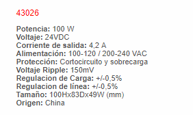 Fuente Swichada 4.2AMP Para Riel - EBCHQ - 43026 - Productos Eléctricos - Electricidad en Guatemala - Larssystem