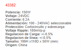 Fuente Swichada 6.2AMP - EBCHQ - 43382 - Productos Eléctricos - Electricidad en Guatemala - Larssystem