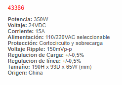 Fuente Swichada 15AMP 24VDC VAC5060 - EBCHQ - 43386 - Productos Eléctricos - Electricidad en Guatemala - Larssystem