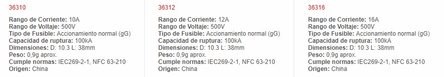 Fusible Uso General, 10X38mm. 2A 500Vac - 36302 - EBCHQ - Productos Eléctricos - Electricidad en Guatemala - Larssystem