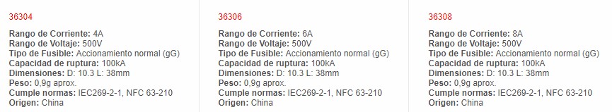 Fusible Uso General, 10X38mm 25A 500Vac - 36325 - EBCHQ - Productos Eléctricos - Electricidad en Guatemala - Larssystem
