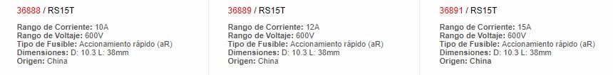 Fusible 10x38 20AMP 600V Ultra Rápido - 36894 - EBCHQ - Productos Eléctricos - Electricidad en Guatemala - Larssystem