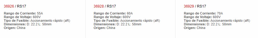 Fusible Accionamiento 22,2X58mm, 100A 600V - 36931 - EBCHQ - Productos Eléctricos - Electricidad en Guatemala - Larssystem