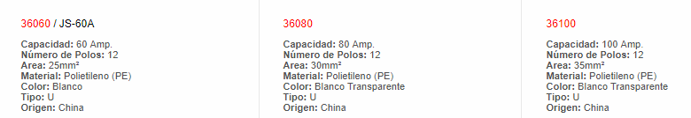 Regleta plastica 36003 - EBCHQ - Productos Eléctricos - Larssystem - Guatemala - Borneras